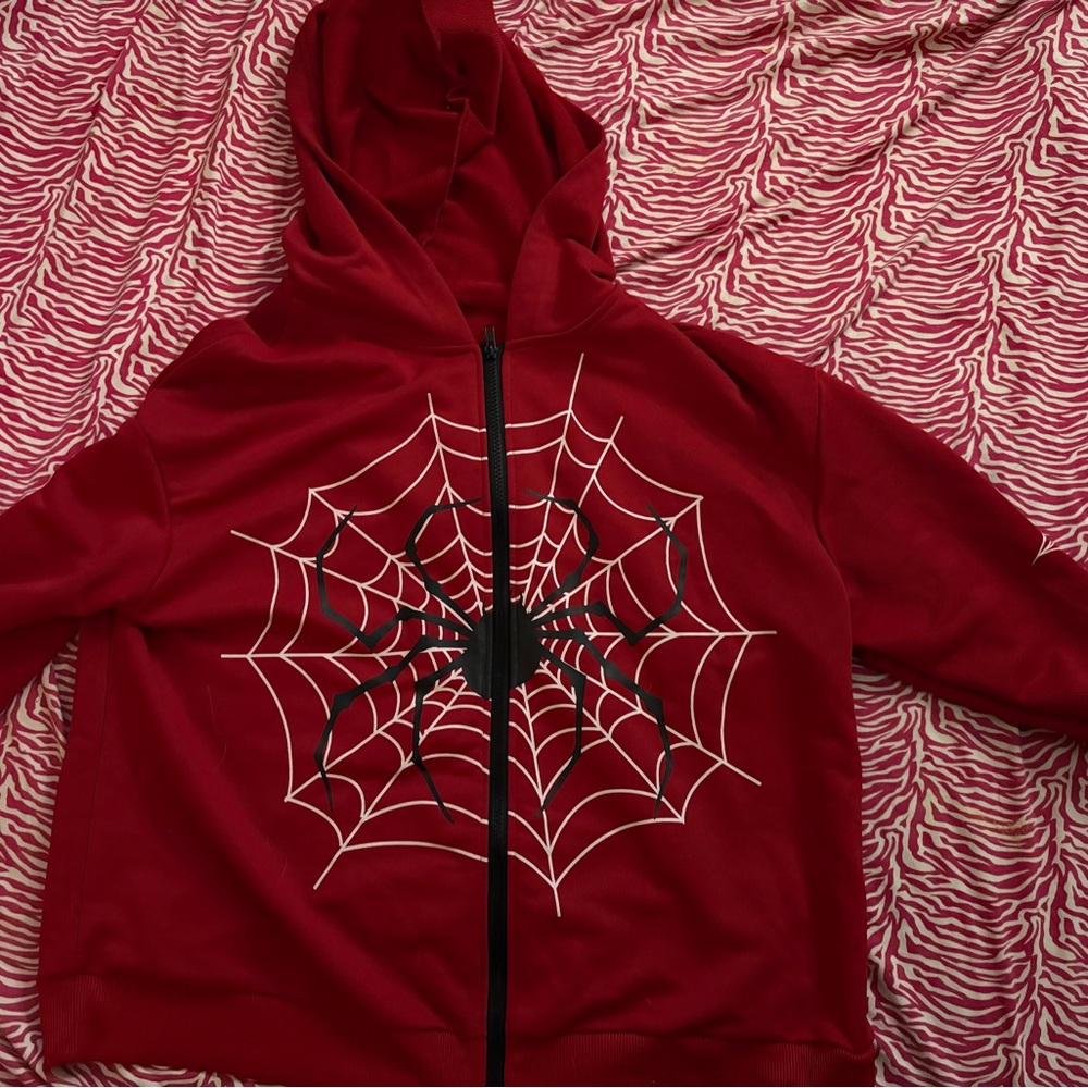 Spider Web Red Hoodie